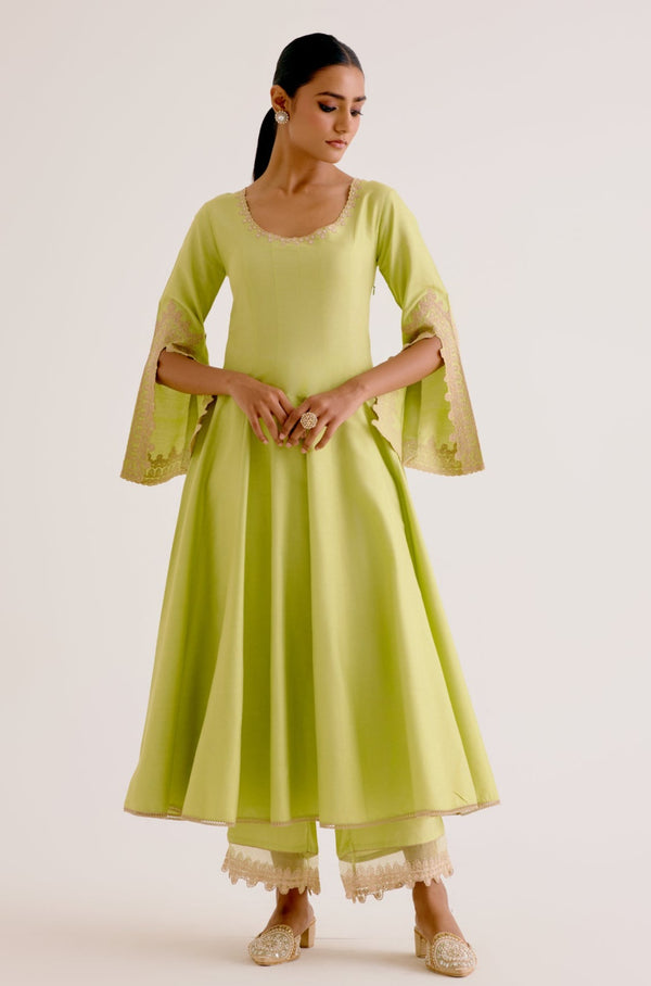 Green Dori Embroidered Anarkali Set