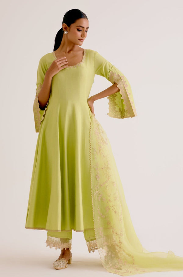 Green Dori Embroidered Anarkali Set