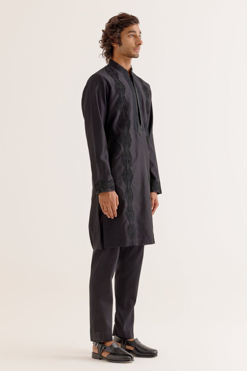 Black Dori Embroidered Kurta Set