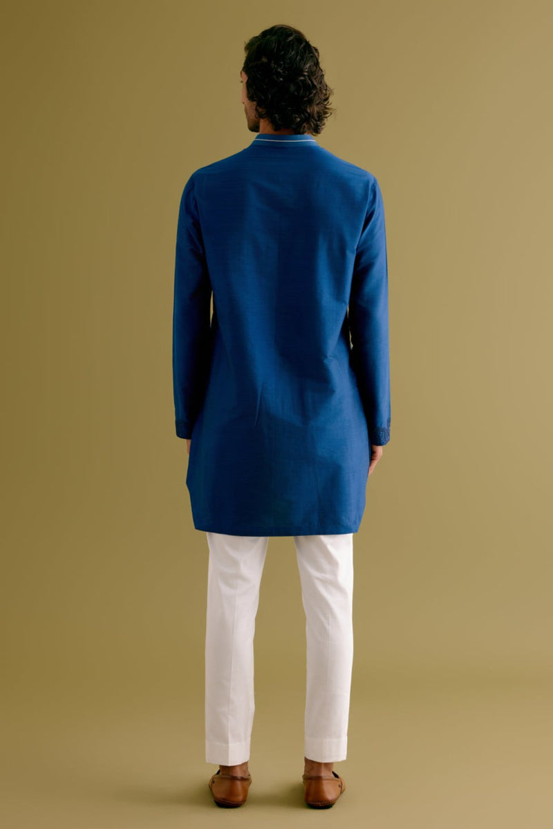 Royal Blue Pintuck Kurta Set