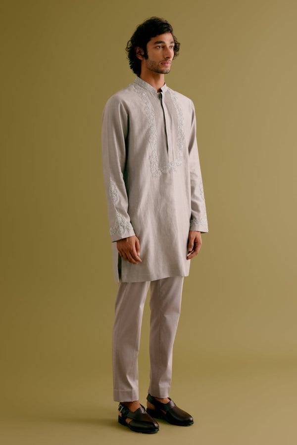 Grey Dori Embroidered Kurta Set