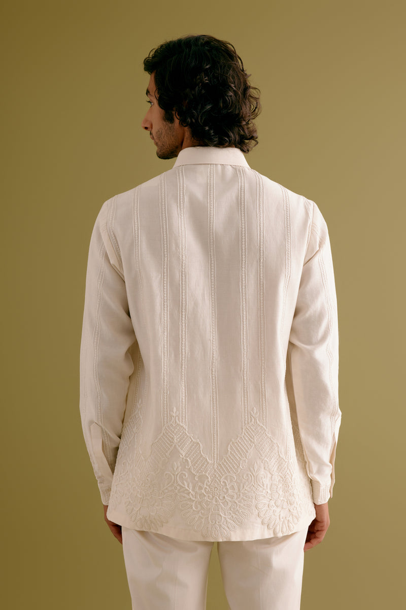 Ivory Silk Chanderi Shirt