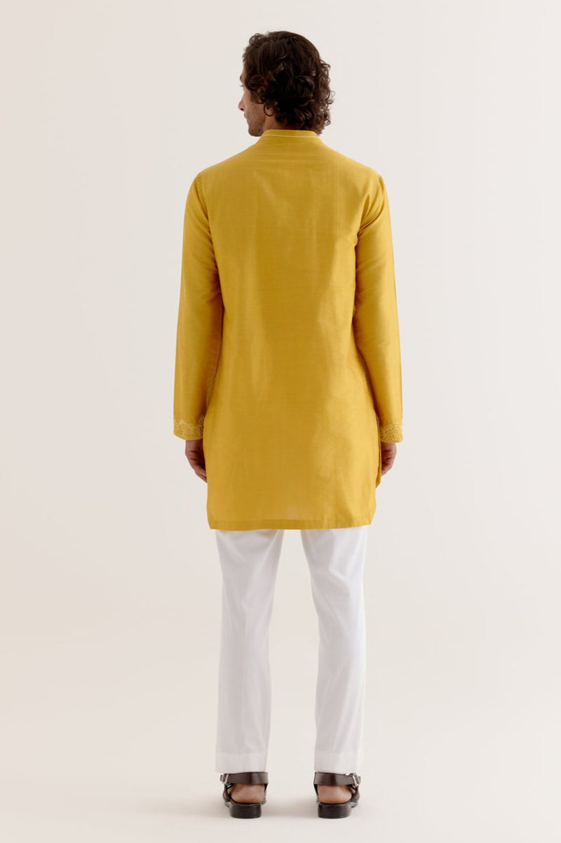 Mustard Yellow Pintuck Kurta Set