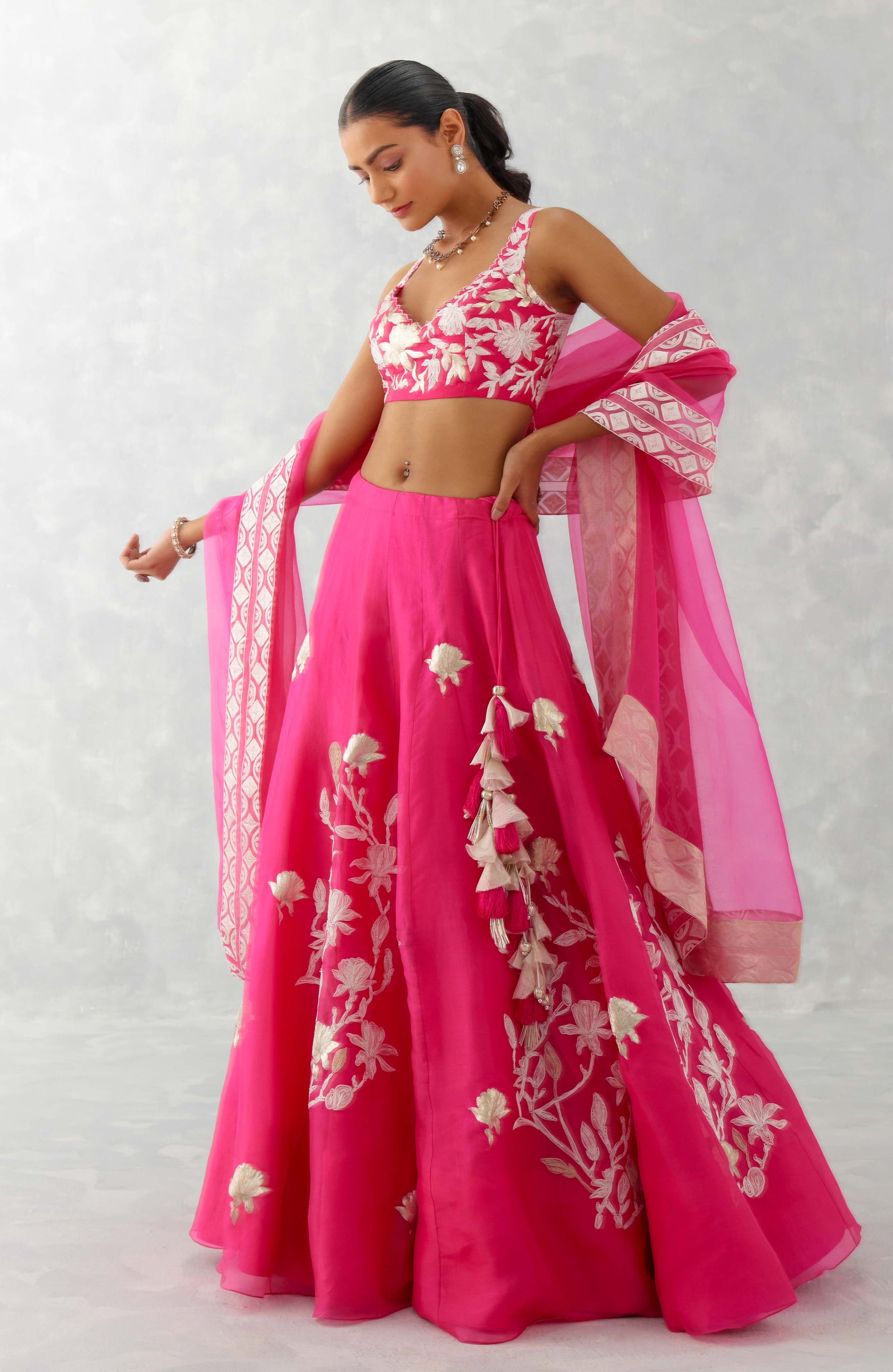 Fuchsia Lehenga With Dupatta Set | AUM Ashima & Asit – KYNAH