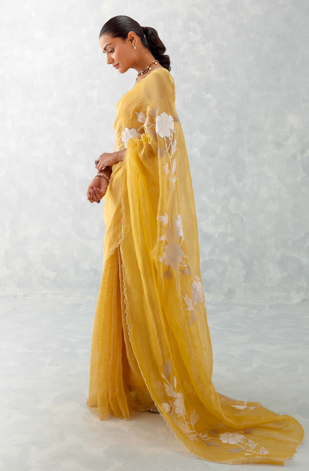 Buy Mustard Sarees for Women by Ri-wah Online | Ajio.com