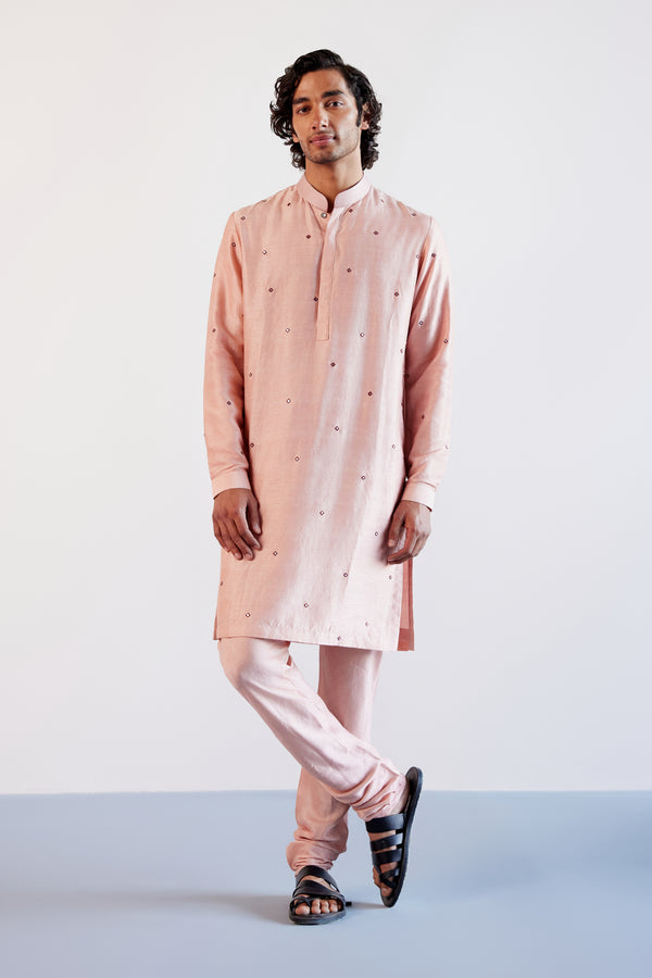 Blush Pink Embroidered Kurta with Pants