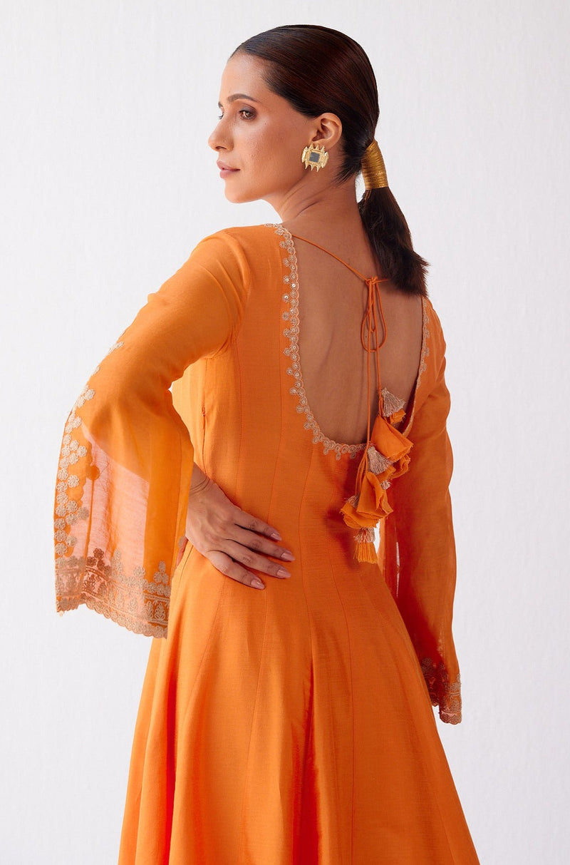 Shraddha Kapoor in Orange Dori Embroidered Anarkali Set