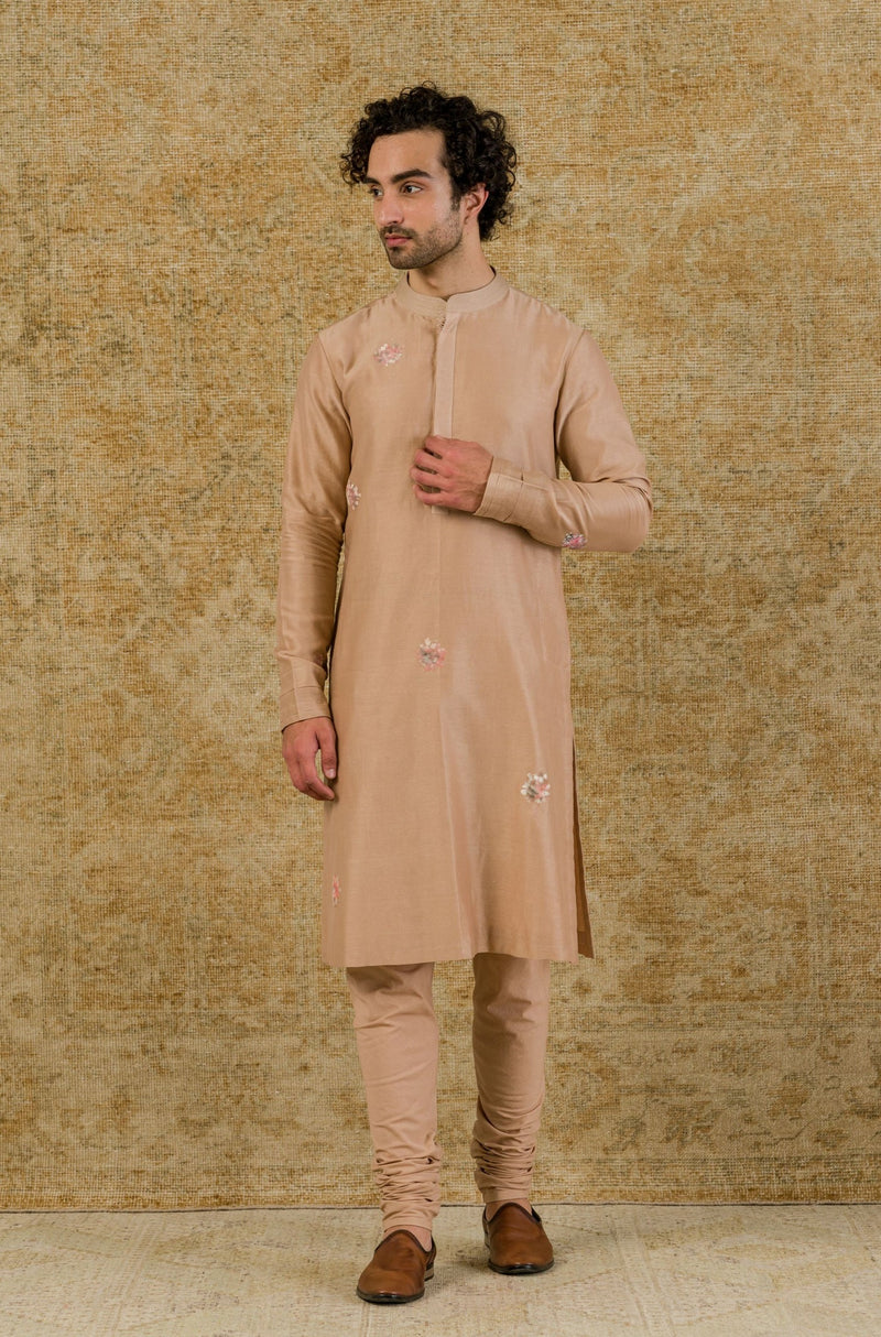 Onion Pink Hand-Painted Kurta Set