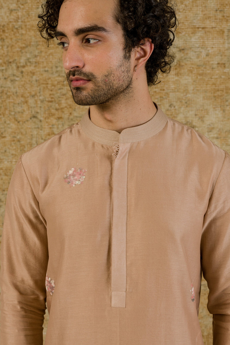 Onion Pink Hand-Painted Kurta Set